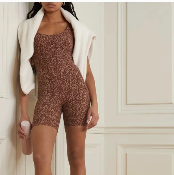 Brown Leopard-Print Fitted Romper - Picture 3 of 9